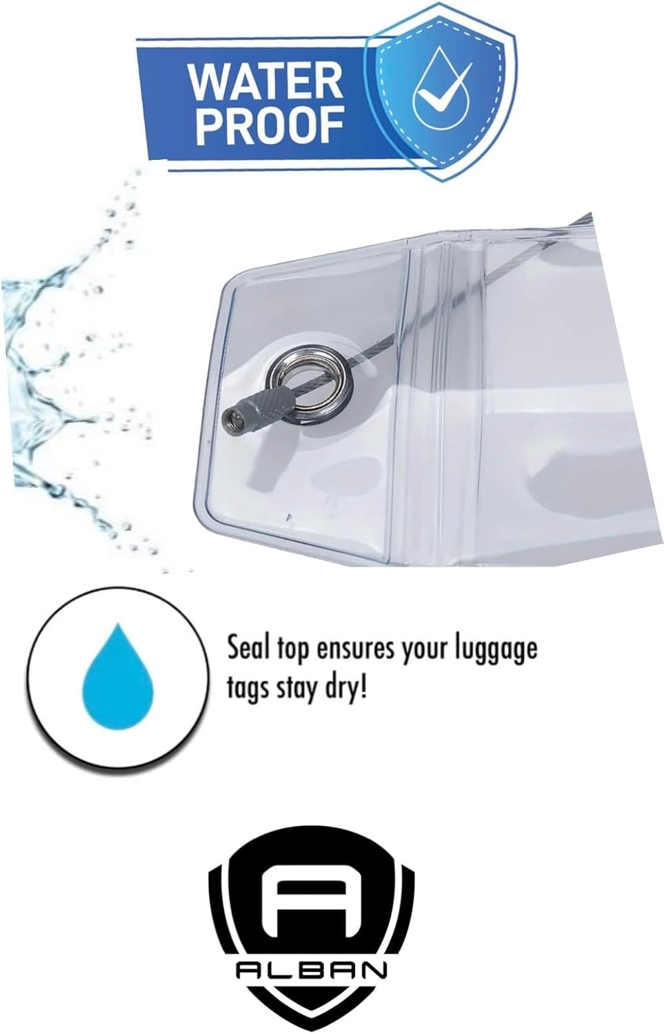Alban Cruise Ship Essentials - 8 Pack Cruise Luggage Tags, Clear PVC Luggage Tags for E-Tags for Royal Caribbean & Celebrity Cruises (8)