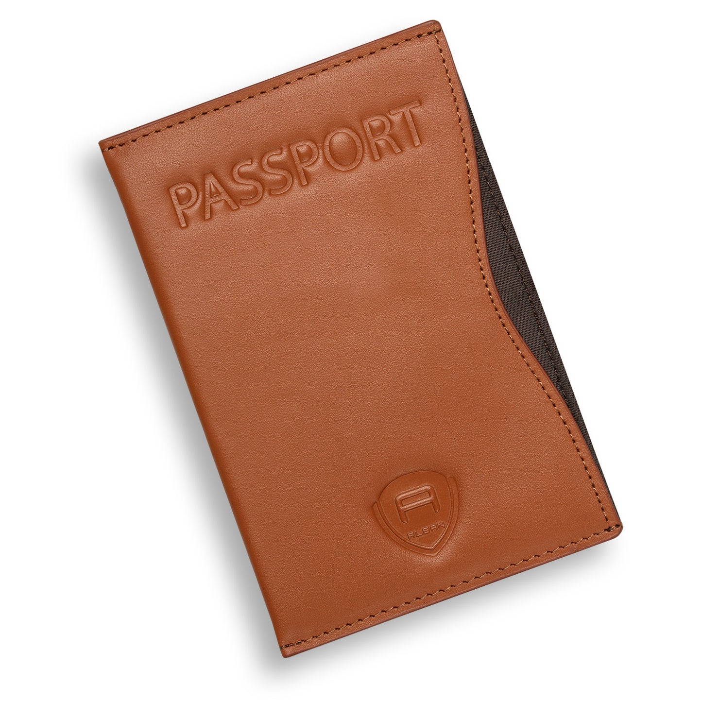 Alban RFID Passport Holder Women Men RFID Blocking Travel Passport Wallet Case Genuine Brown Leather Passport Cover porta pasaporte