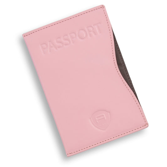 Alban RFID Passport Holder Women Men RFID Blocking Travel Passport Wallet Case Genuine Pink Leather Passport Cover porta pasaporte