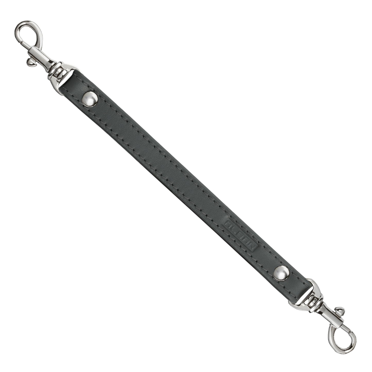 Alban Leather 2-Clip Strap for Wallet, Clutch, Wristlet Purse, Keys, Keychain for Women and Men - Gray Genuine Leather Strap with Silver Clasp