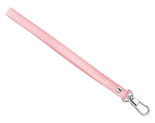 Alban Leather Wrist Strap for Wallet, Clutch, Keys, Wristlet Purse, Keychain for Women and Men - Genuine Pink Leather Strap with Silver Metal Clasp